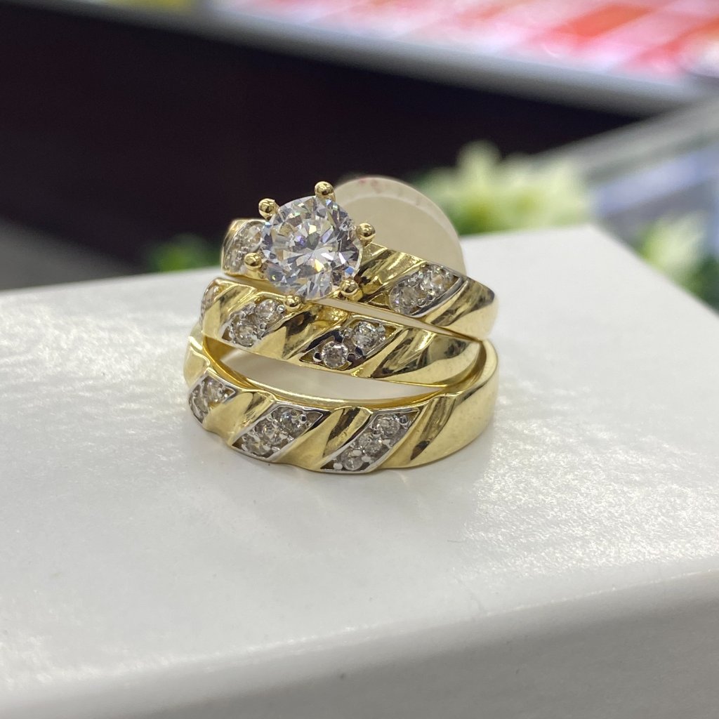 Set Wedding Band 10k For Womens And Mens Anillo De Matrimonio